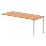 Impulse Bench Single Row Ext Kit 1800 Silver Frame Office Bench Desk Oak IB00475