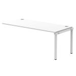 Impulse Bench Single Row Ext Kit 1800 Silver Frame Office Bench Desk White IB00477
