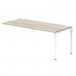 Impulse Bench Single Row Ext Kit 1800 White Frame Office Bench Desk Grey Oak IB00479