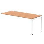 Impulse Bench Single Row Ext Kit 1800 White Frame Office Bench Desk Oak IB00481