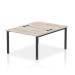 Impulse Bench B2B 2 Person 1200 Black Frame Office Bench Desk Grey Oak IB00488