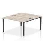 Impulse Bench B2B 2 Person 1400 Black Frame Office Bench Desk Grey Oak IB00497