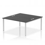 The Dynamic Bench Desking Impulse Bench B2B features a stunning silver frame and sleek black desks, perfect for a modern office. With room for two people, this versatile desk is both practical and stylish, making it a great addition to any workspace.