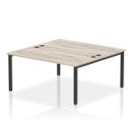 Impulse Bench B2B 2 Person 1600 Black Frame Office Bench Desk Grey Oak IB00506