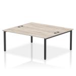 Impulse Bench B2B 2 Person 1800 Black Frame Office Bench Desk Grey Oak IB00515