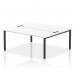 This photo features a dynamic bench desking set, the Impulse Bench B2B, designed for two people with a sleek black frame and a white office bench desk measuring 1800.