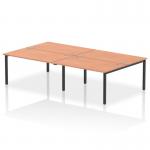 The picture features a stylish 4-person bench desk with a black frame and a sleek beech top. The dynamic design allows for a collaborative and productive workspace, perfect for any modern office setting.