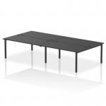 The dynamic bench desking impulse bench B2B can accommodate 4 people in its 1600 black frame office bench. The sleek black design of this desk exudes professionalism and offers a spacious and functional workspace for a productive work environment. The modern and stylish appearance of this desk makes it a great addition to any office setting.