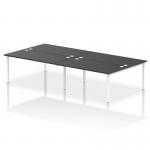 The Dynamic Bench Desking Impulse Bench B2B 4 Person is a sleek and modern office solution. The 1600 white frame creates a clean and open look, complemented by the black IB00541 desk surface. Perfect for a collaborative workspace, this bench desk offers ample room for 4 people to work comfortably and efficiently.