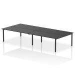 Impulse Bench B2B 4 Person 1800 Black Frame Office Bench Desk Black IB00548