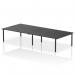 The dynamic bench desking impulse bench B2B 4 person 1800 with a black frame is a sleek and modern office bench desk. The black finish adds a professional touch while the 1800 size provides ample workspace for a team of four. The bench design promotes collaboration and a productive work environment.