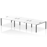 Impulse Bench B2B 6 Person 1400 Black Frame Office Bench Desk White IB00572