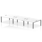 Impulse Bench B2B 6 Person 1600 Black Frame Office Bench Desk White IB00581