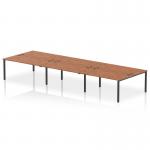The sleek and modern Dynamic Bench Desking Impulse Bench B2B can comfortably seat 6 people on its 1600 black frame office bench. The rich walnut finish adds warmth to any workspace while the open design promotes collaboration and productivity.