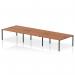 The sleek and modern Dynamic Bench Desking Impulse Bench B2B can comfortably seat 6 people on its 1600 black frame office bench. The rich walnut finish adds warmth to any workspace while the open design promotes collaboration and productivity.