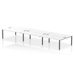 Impulse Bench B2B 6 Person 1800 Black Frame Office Bench Desk White IB00590