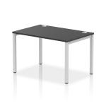 Impulse Bench Single Row 1200 Silver Frame Office Bench Desk Black IB00594