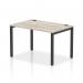 Impulse Bench Single Row 1200 Black Frame Office Bench Desk Grey Oak IB00596