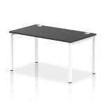 Impulse Bench Single Row 1400 White Frame Office Bench Desk Black IB00604