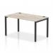 Impulse Bench Single Row 1400 Black Frame Office Bench Desk Grey Oak IB00605