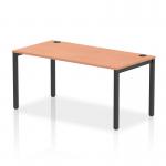 )

This picture features a modern and versatile workspace with a dynamic bench desking system. The sleek black frame of the impulse bench provides a sturdy foundation for the single row of office bench desks in a warm beech finish. An efficient and functional setup for any office environment.