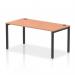 )

This picture features a modern and versatile workspace with a dynamic bench desking system. The sleek black frame of the impulse bench provides a sturdy foundation for the single row of office bench desks in a warm beech finish. An efficient and functional setup for any office environment.