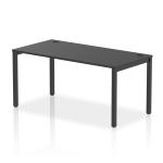 Impulse Bench Single Row 1600 Black Frame Office Bench Desk Black IB00611