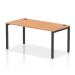 Impulse Bench Single Row 1600 Black Frame Office Bench Desk Oak IB00616