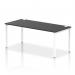 This photograph features a 1800 white frame office bench desk, part of the Dynamic Bench Desking series. The sleek black design and single row layout create a dynamic and modern workspace.