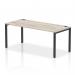 Impulse Bench Single Row 1800 Black Frame Office Bench Desk Grey Oak IB00623