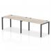 Impulse Bench Single Row 2 Person 1400 Black Frame Office Bench Desk Grey Oak IB00641