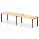 Impulse Bench Single Row 2 Person 1600 Black Frame Office Bench Desk Maple IB00651