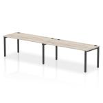 Impulse Bench Single Row 2 Person 1800 Black Frame Office Bench Desk Grey Oak IB00659