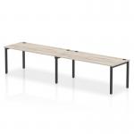 Impulse Bench Single Row 2 Person 1800 Black Frame Office Bench Desk Grey Oak IB00659