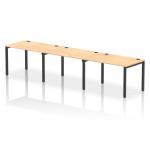 Impulse Bench Single Row 3 Person 1200 Black Frame Office Bench Desk Maple IB00669