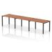 Impulse Bench Single Row 3 Person 1200 Black Frame Office Bench Desk Walnut IB00672