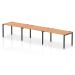 Impulse Bench Single Row 3 Person 1400 Black Frame Office Bench Desk Oak IB00679