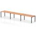 Impulse Bench Single Row 3 Person 1600 Black Frame Office Bench Desk Oak IB00688