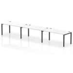 Impulse Bench Single Row 3 Person 1600 Black Frame Office Bench Desk White IB00689