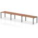 Impulse Bench Single Row 3 Person 1600 Black Frame Office Bench Desk Walnut IB00690