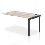 Impulse Bench Single Row Ext Kit 1400 Black Frame Office Bench Desk Grey Oak IB00713