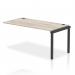 Impulse Bench Single Row Ext Kit 1600 Black Frame Office Bench Desk Grey Oak IB00722