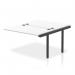 The photo captures a sleek and modern Dynamic Bench Desk Add On Unit, part of the Impulse Bench B2B Ext Kit. The black frame contrasts against the white office bench desk, creating a modern and stylish look. Perfect for any professional workspace.