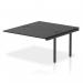 This image features a sleek black frame dynamic bench desk with add on units in the Impulse Bench B2B Ext Kit 1400 design. The office bench desk exudes a modern aesthetic, perfect for any professional setting.
