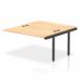 This picture shows a sleek, modern bench desk add on unit with a black frame and a maple top. It is part of the Impulse Bench B2B collection, with an extension kit measuring 1400mm. Perfect for any office setting.