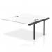 In the photo, the Dynamic Bench Desk Add On Units Impulse Bench B2B Ext Kit can be seen. It features a sturdy black frame and a sleek white desk surface. This versatile office bench desk is perfect for adding to your existing workspace.