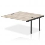 Impulse Bench B2B Ext Kit 1600 Black Frame Office Bench Desk Grey Oak IB00758