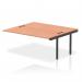 This picture shows a practical and modern office setup with Dynamic Bench Desk Add On Units. The Impulse Bench B2B Ext Kit 1800 features a sleek black frame and is paired with a stylish beech bench desk. Ideal for a productive work environment.