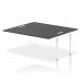 The photograph shows a sleek and modern office space with several dynamic bench desk add on units attached to the Impulse Bench B2B Ext Kit. The white frame of the desk provides a clean and professional look, while the black office bench desk adds a touch of sophistication.
