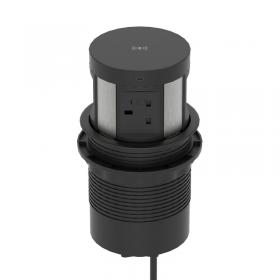 Volta Round 120mm Pop Up Power Unit Module with Wireless Charger (5w) 4xSocket (Individually 5A Fuse) 1xUSBa 1xHDMI (1.4) IP000153